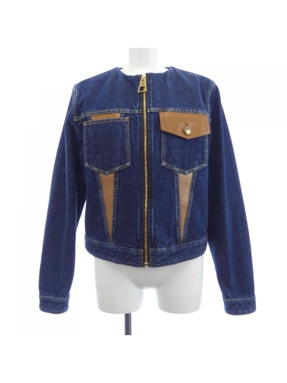 Louis Vuitton Leather Accent Denim Jacket